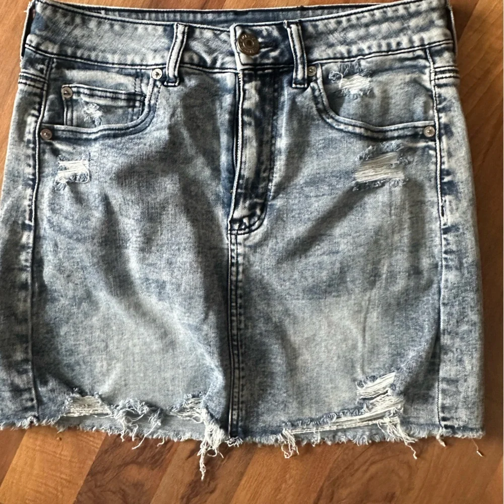 American Eagle Outfitters Distressed Denim Mini Skirt